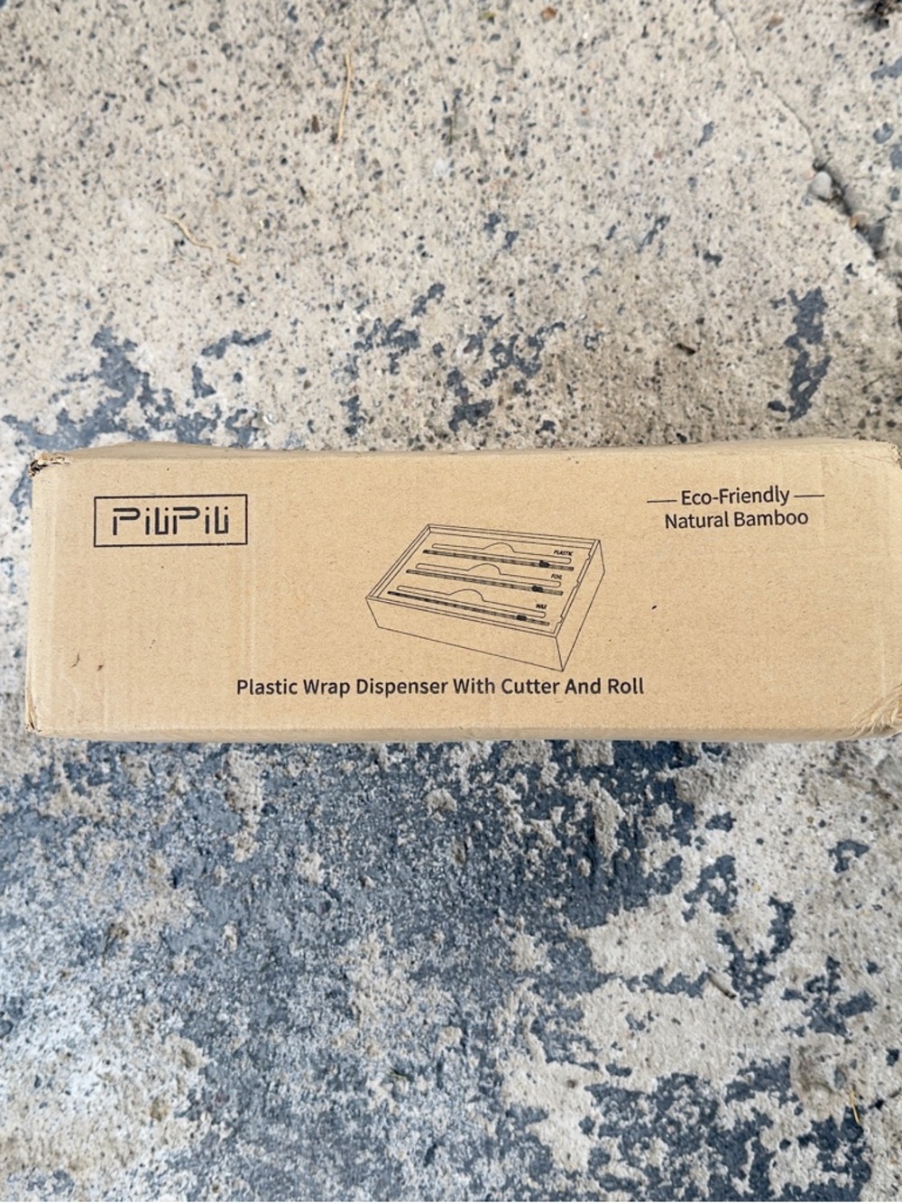 PiliPili Bamboo Plastic Wrap Dispenser - Natural Bamboo